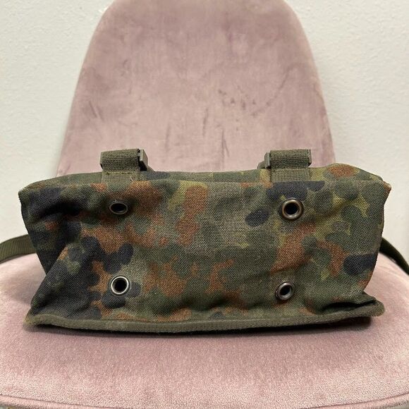 Schulze Brakel Rucksack German Canvas Military Field Bag Carry Buckle Camouflage - Picture 4 of 7